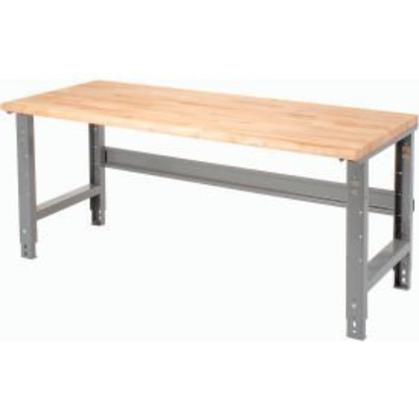 Global Equipment 72 x 36 Adjustable Height Workbench C-Channel Leg - Maple Safety Edge - Gray 183989